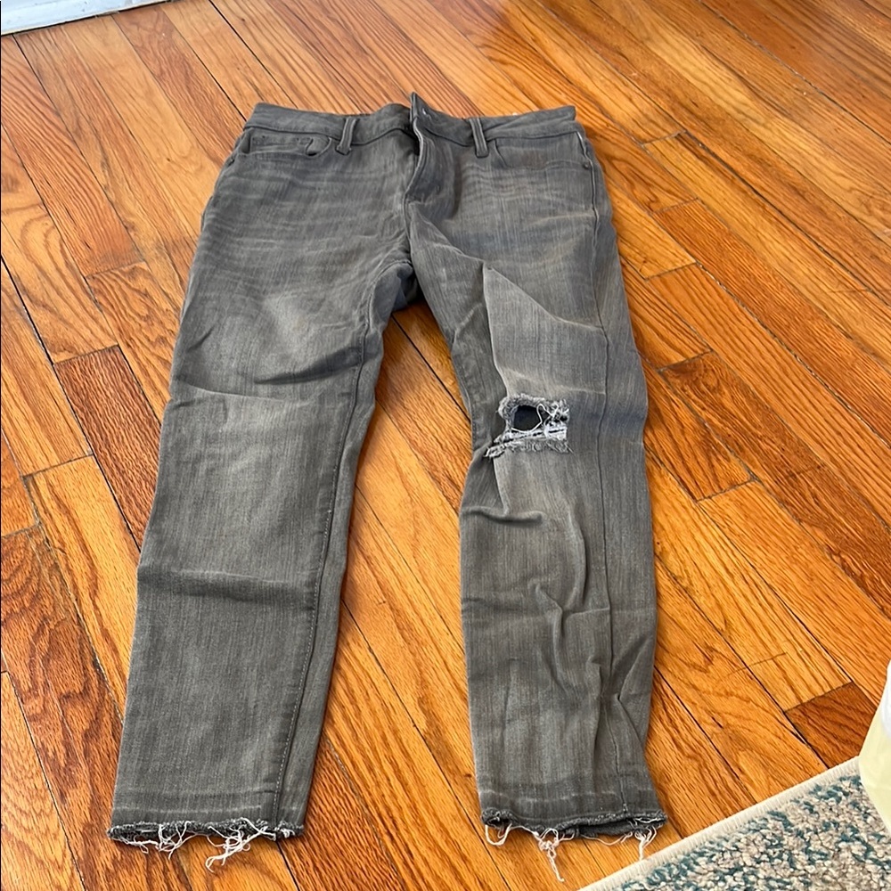 Distressed Gray Jeans